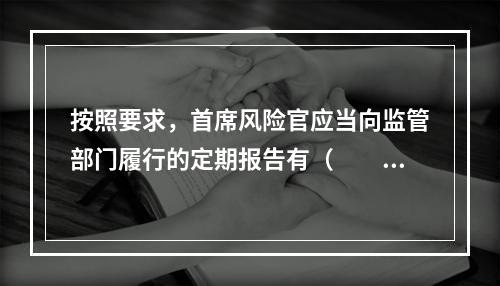 按照要求，首席风险官应当向监管部门履行的定期报告有（　　）。