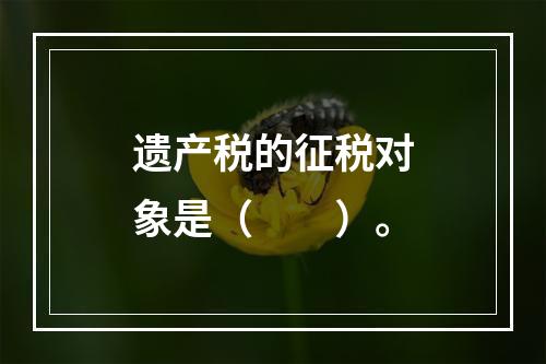 遗产税的征税对象是（　　）。