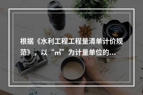 根据《水利工程工程量清单计价规范》，以“㎡”为计量单位的项目