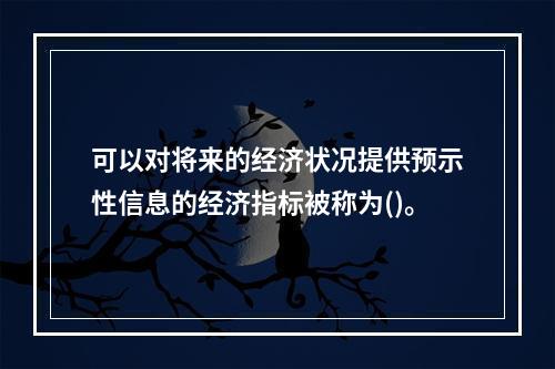 可以对将来的经济状况提供预示性信息的经济指标被称为()。