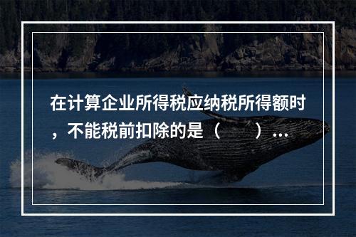 在计算企业所得税应纳税所得额时，不能税前扣除的是（　　）。