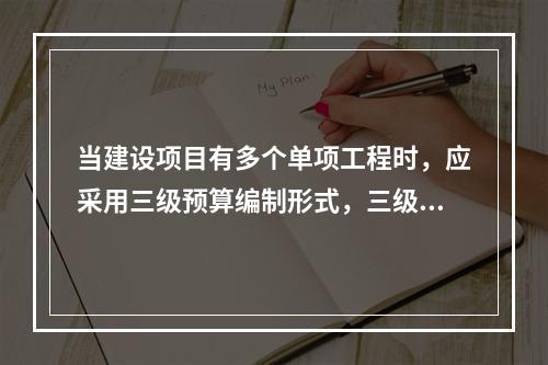 当建设项目有多个单项工程时，应采用三级预算编制形式，三级预算