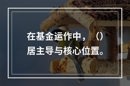 在基金运作中，（）居主导与核心位置。