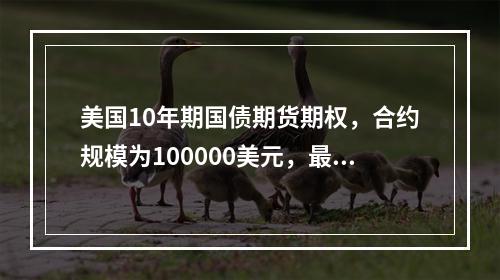 美国10年期国债期货期权，合约规模为100000美元，最小变