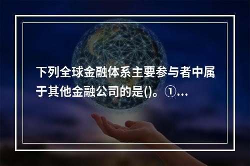 下列全球金融体系主要参与者中属于其他金融公司的是()。①保险