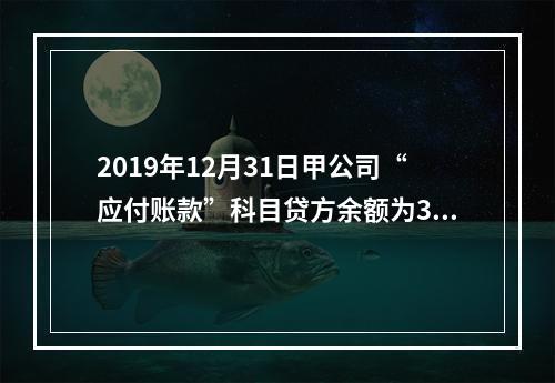 2019年12月31日甲公司“应付账款”科目贷方余额为300