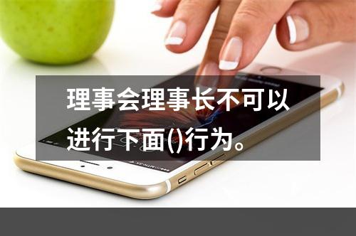 理事会理事长不可以进行下面()行为。