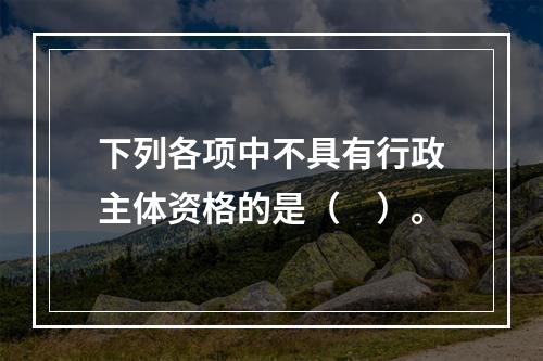 下列各项中不具有行政主体资格的是（　）。