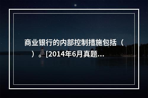 商业银行的内部控制措施包括（　　）。[2014年6月真题]