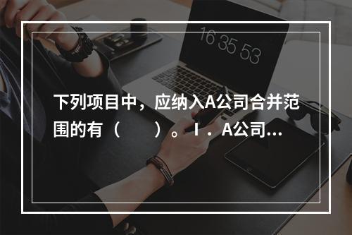 下列项目中，应纳入A公司合并范围的有（　　）。Ⅰ．A公司持有