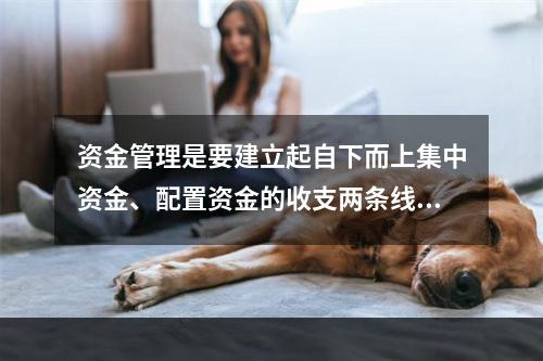 资金管理是要建立起自下而上集中资金、配置资金的收支两条线、全