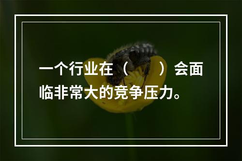 一个行业在（　　）会面临非常大的竞争压力。