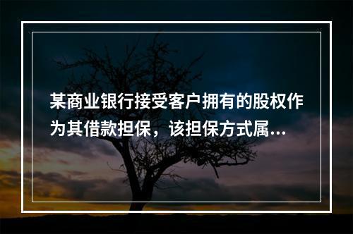 某商业银行接受客户拥有的股权作为其借款担保，该担保方式属于(