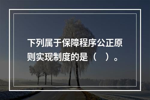 下列属于保障程序公正原则实现制度的是（　）。