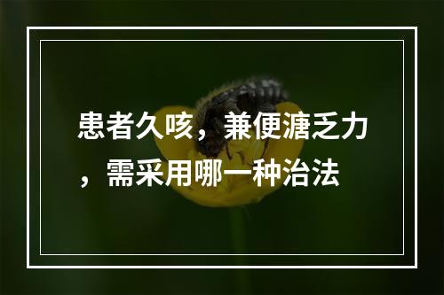 患者久咳，兼便溏乏力，需采用哪一种治法