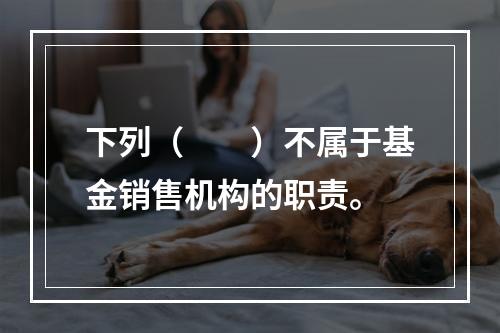 下列（　　）不属于基金销售机构的职责。