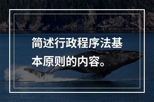 简述行政程序法基本原则的内容。