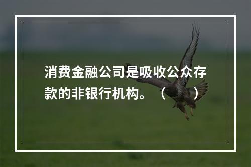 消费金融公司是吸收公众存款的非银行机构。（　　）