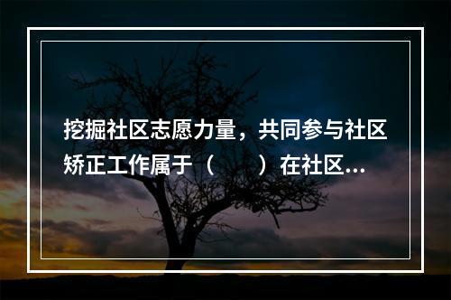 挖掘社区志愿力量，共同参与社区矫正工作属于（　　）在社区矫正