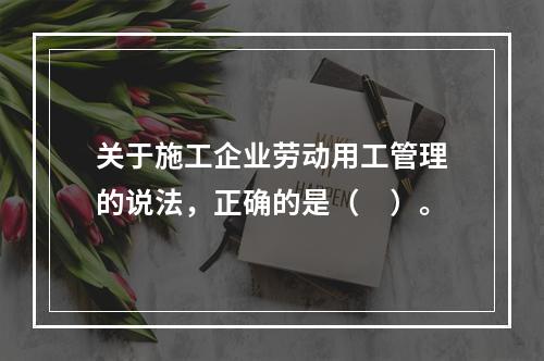 关于施工企业劳动用工管理的说法，正确的是（　）。