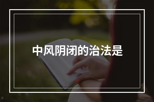 中风阴闭的治法是