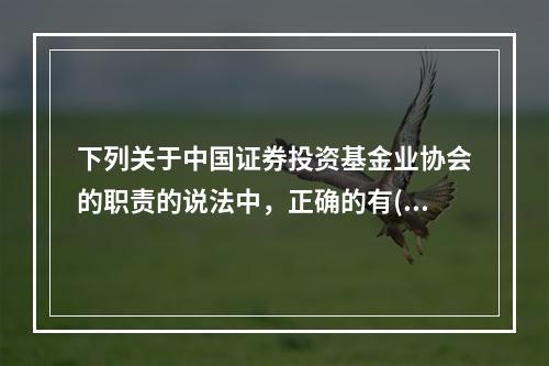 下列关于中国证券投资基金业协会的职责的说法中，正确的有()。