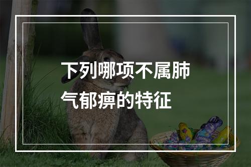 下列哪项不属肺气郁痹的特征