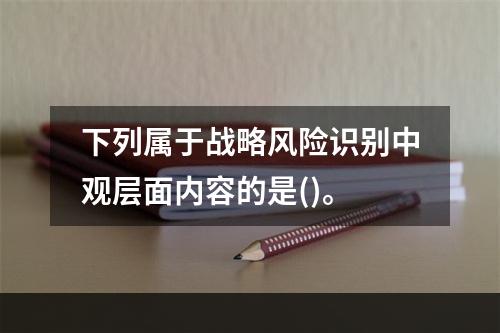 下列属于战略风险识别中观层面内容的是()。