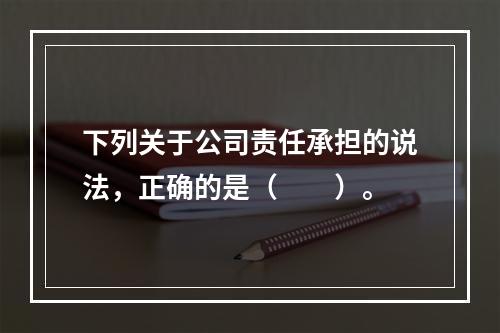 下列关于公司责任承担的说法，正确的是（　　）。