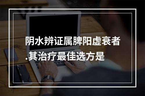 阴水辨证属脾阳虚衰者.其治疗最佳选方是