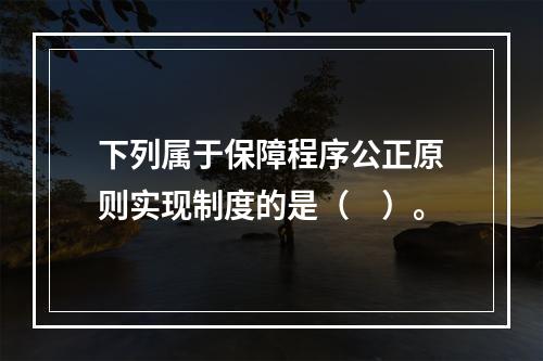 下列属于保障程序公正原则实现制度的是（　）。