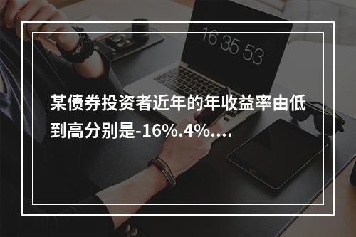 某债券投资者近年的年收益率由低到高分别是-16%.4%.5%