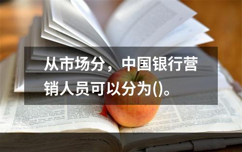 从市场分，中国银行营销人员可以分为()。