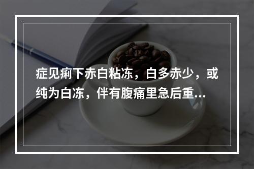 症见痢下赤白粘冻，白多赤少，或纯为白冻，伴有腹痛里急后重，饮