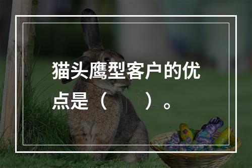 猫头鹰型客户的优点是（　　）。