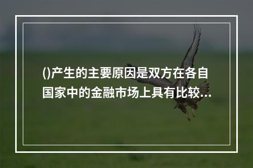 ()产生的主要原因是双方在各自国家中的金融市场上具有比较优势