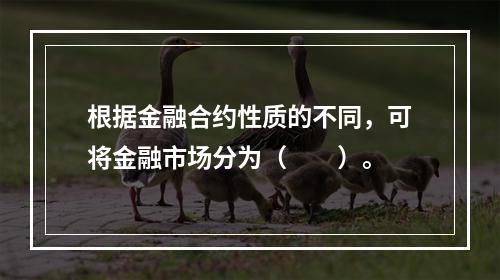 根据金融合约性质的不同，可将金融市场分为（　　）。