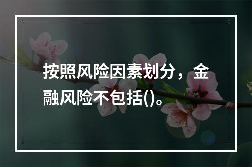 按照风险因素划分，金融风险不包括()。