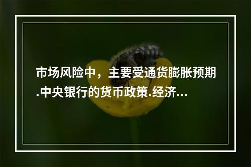 市场风险中，主要受通货膨胀预期.中央银行的货币政策.经济周期