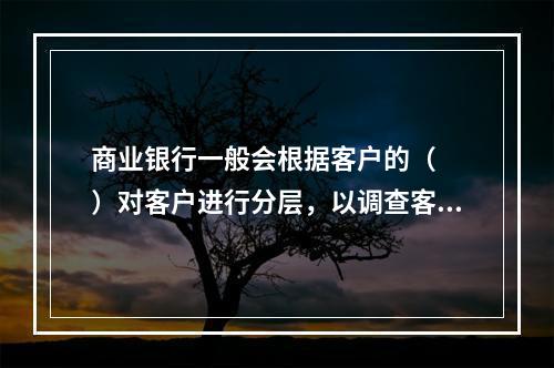 商业银行一般会根据客户的（　　）对客户进行分层，以调查客户理