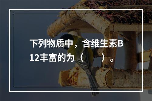 下列物质中，含维生素B12丰富的为（　　）。