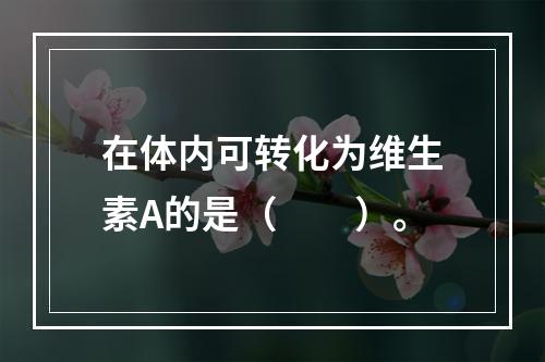 在体内可转化为维生素A的是（　　）。