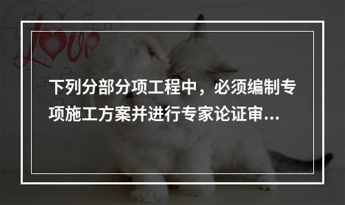 下列分部分项工程中，必须编制专项施工方案并进行专家论证审查