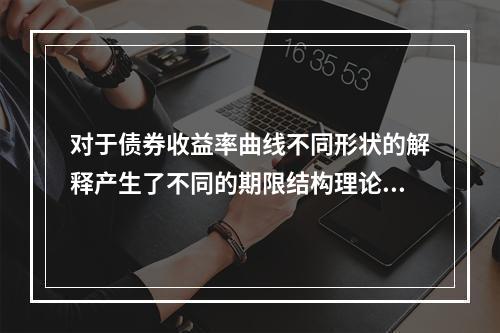 对于债券收益率曲线不同形状的解释产生了不同的期限结构理论，不