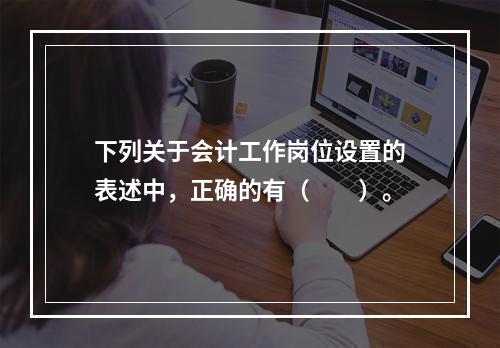 下列关于会计工作岗位设置的表述中，正确的有（　　）。