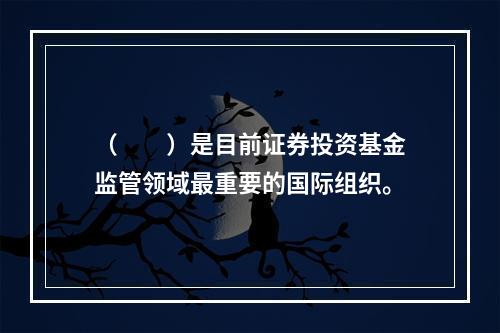 （　　）是目前证券投资基金监管领域最重要的国际组织。