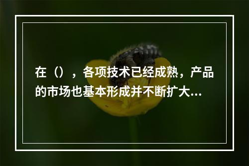 在（），各项技术已经成熟，产品的市场也基本形成并不断扩大，公