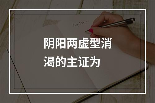 阴阳两虚型消渴的主证为