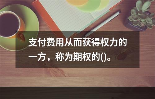 支付费用从而获得权力的一方，称为期权的()。