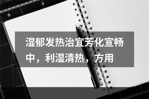 湿郁发热治宜芳化宣畅中，利湿清热，方用